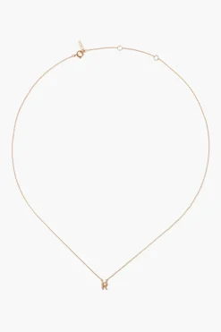 14k Gold and White Diamond Initial Necklace