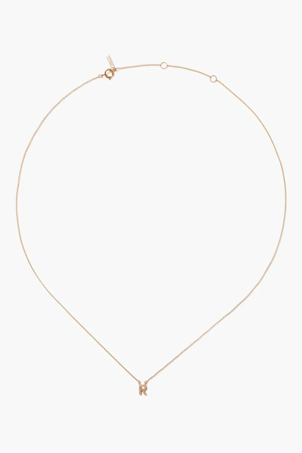 14k Gold and White Diamond Initial Necklace