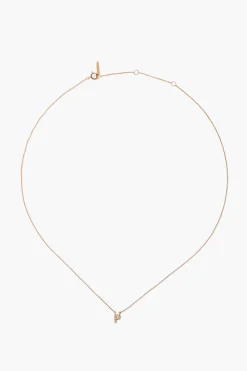 14k Gold and White Diamond Initial Necklace
