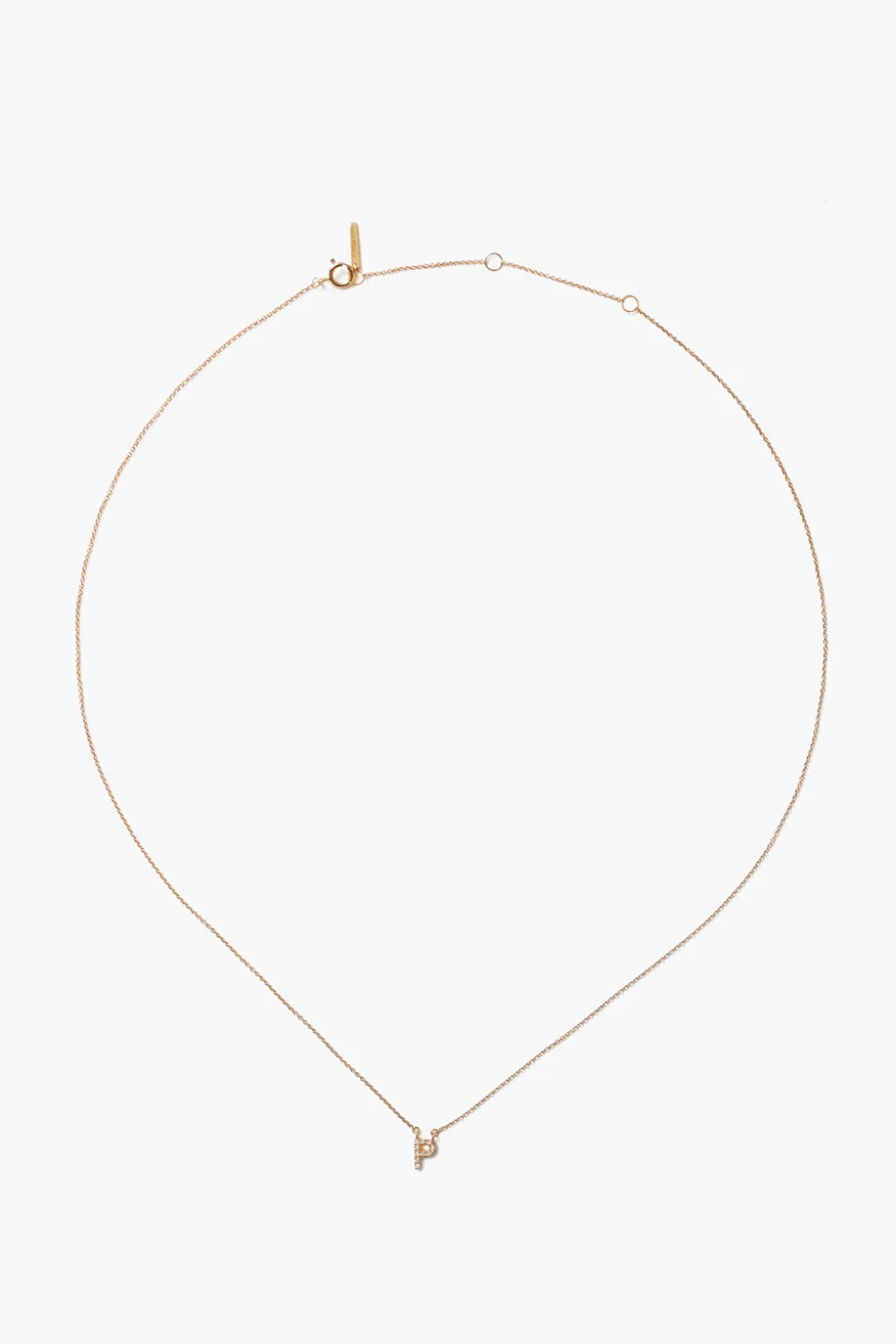 14k Gold and White Diamond Initial Necklace