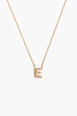 14k Gold and White Diamond Initial Necklace