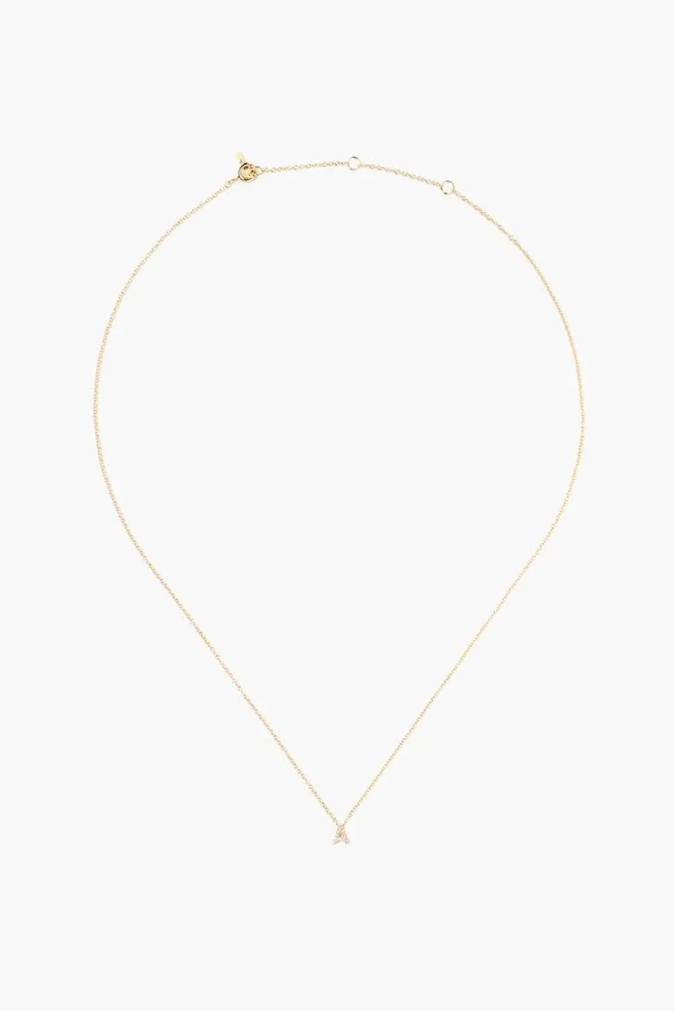 14k Gold and White Diamond Initial Necklace