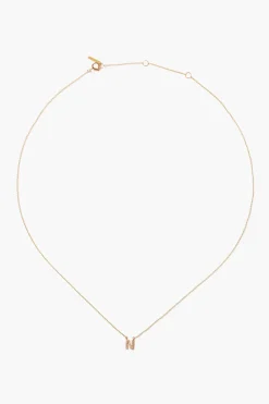 14k Gold and White Diamond Initial Necklace