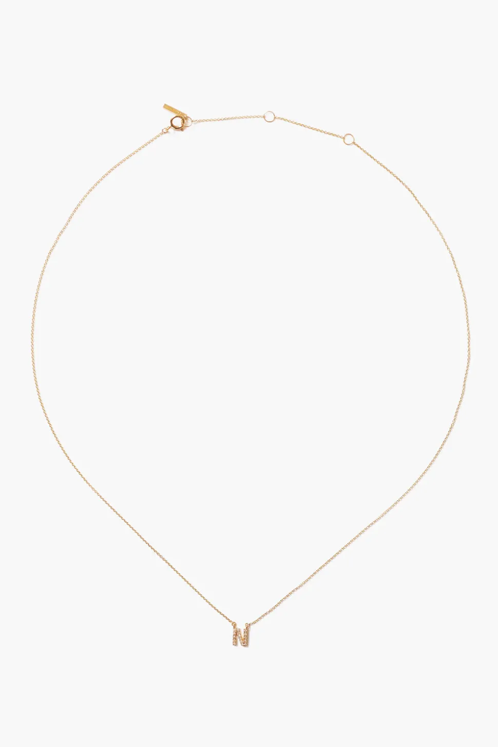 14k Gold and White Diamond Initial Necklace