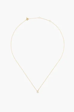 14k Gold and White Diamond Initial Necklace