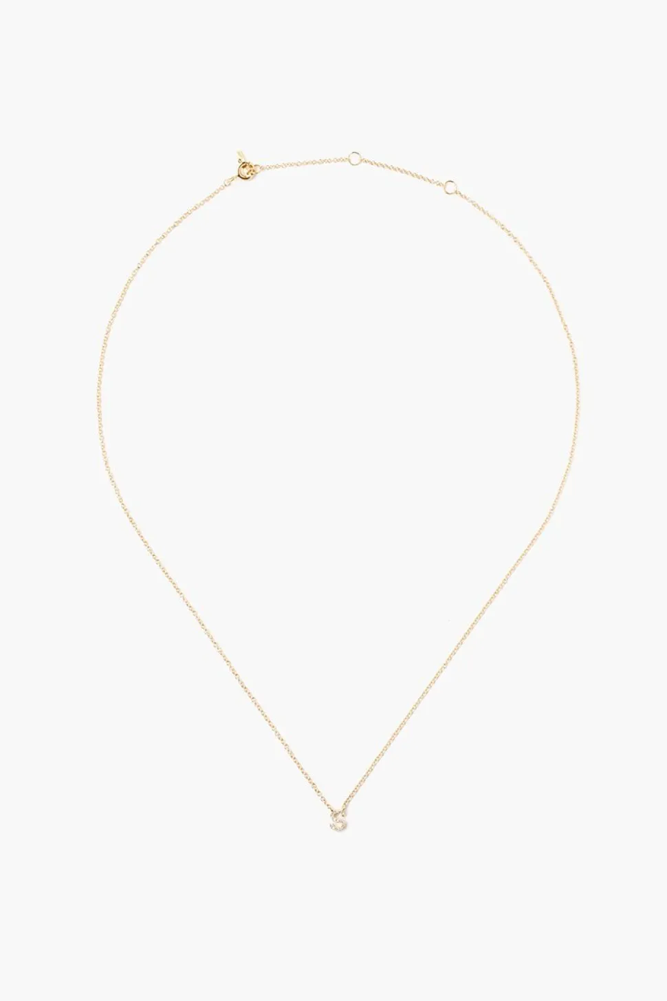 14k Gold and White Diamond Initial Necklace