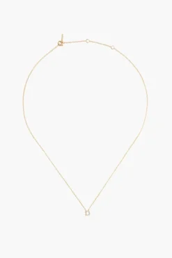 14k Gold and White Diamond Initial Necklace