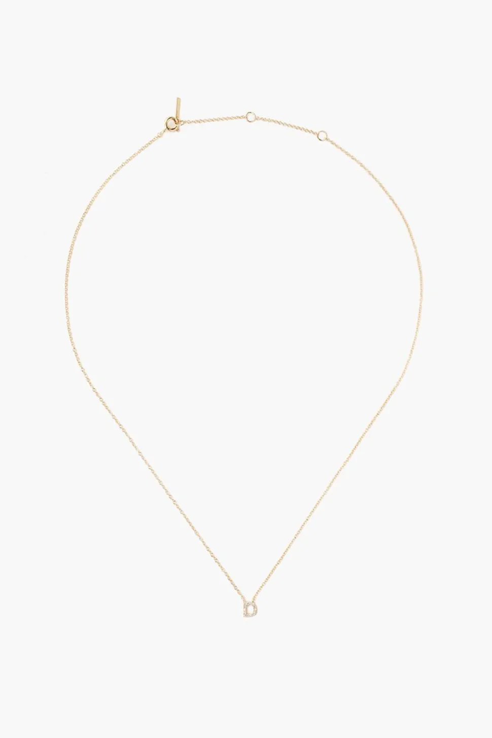 14k Gold and White Diamond Initial Necklace