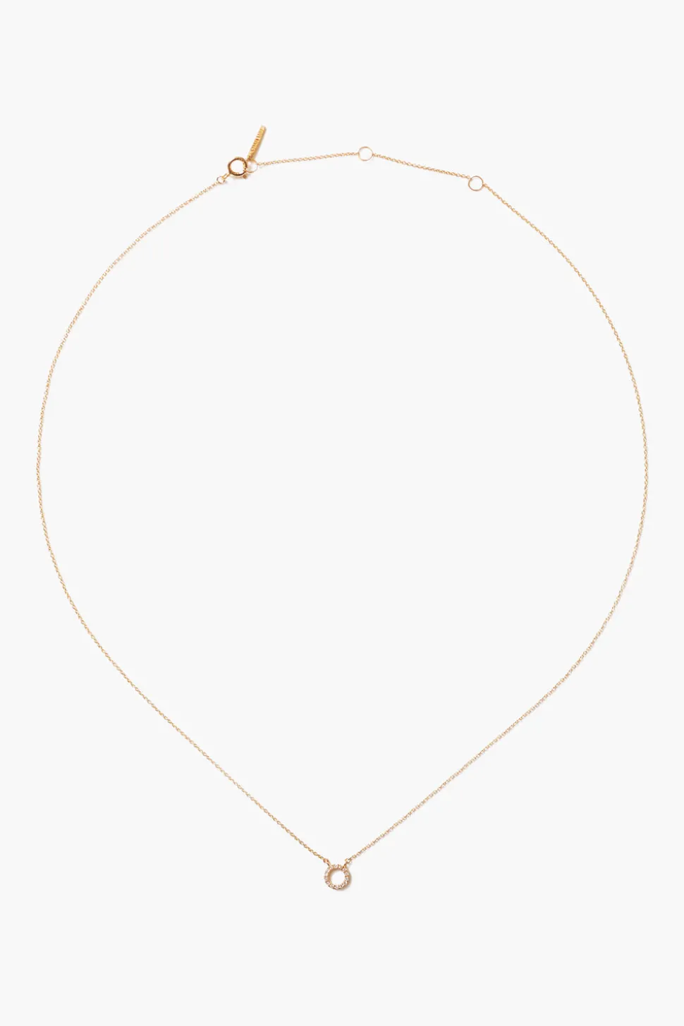 14k Gold and White Diamond Initial Necklace