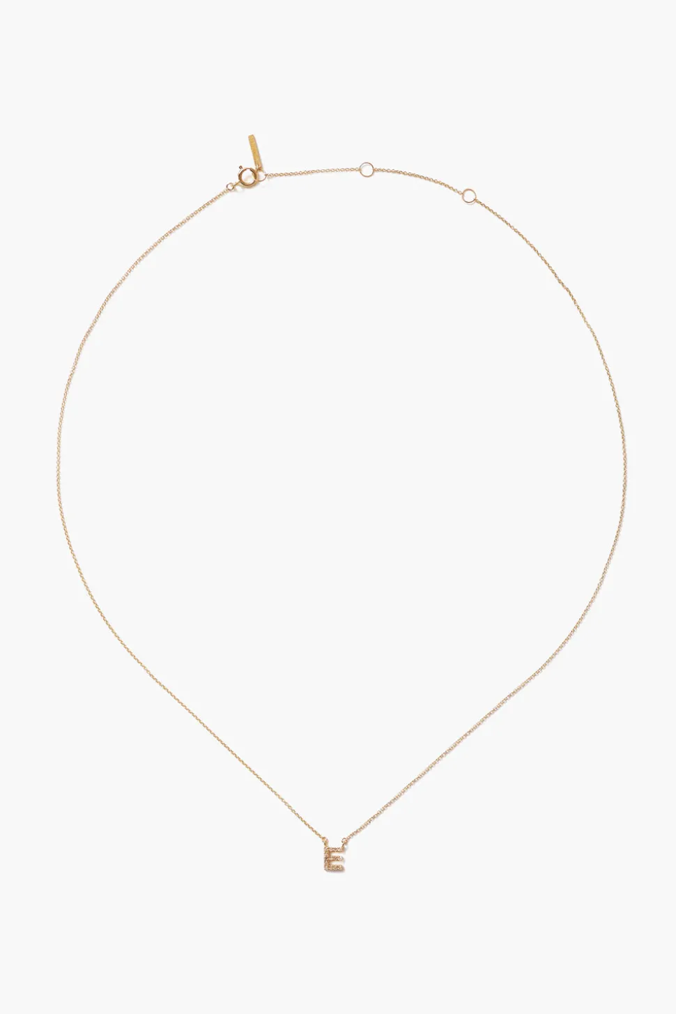 14k Gold and White Diamond Initial Necklace