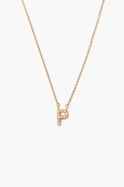 14k Gold and White Diamond Initial Necklace