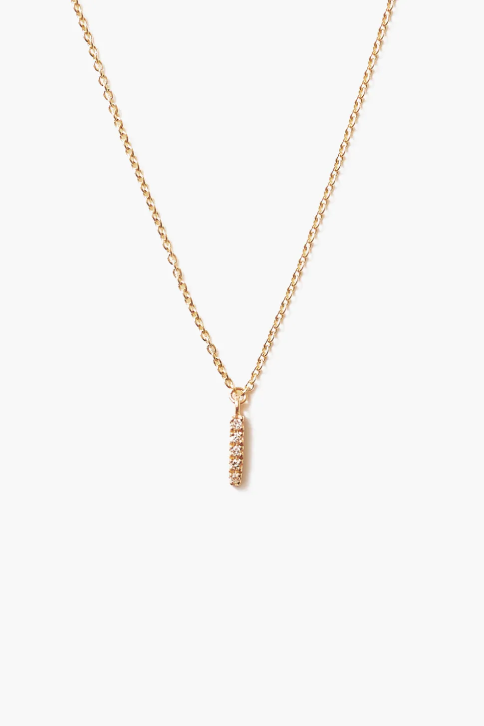 14k Gold and White Diamond Initial Necklace