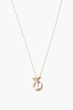 14k Keshi Pearl and Sliced Champagne Diamond Necklace
