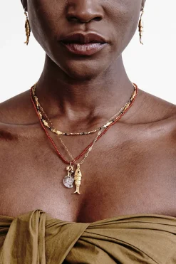 Koi Necklace Garnet