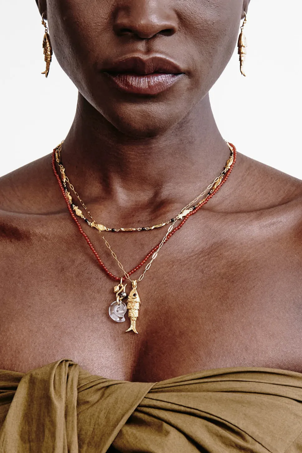 Koi Necklace Garnet