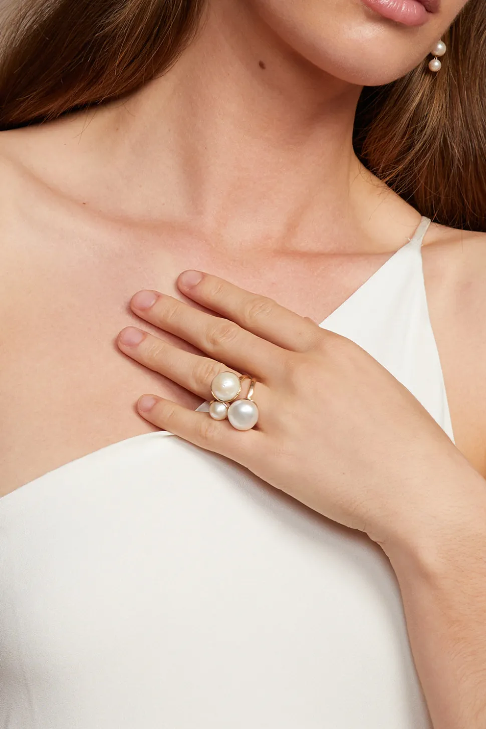 14k Phoebe Ring White Pearl