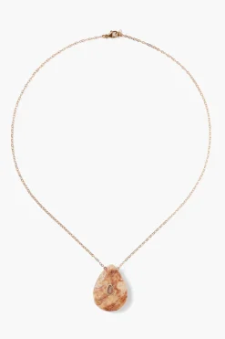 14k Temple Necklace Agate