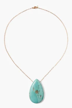 14k Temple Necklace Turquoise