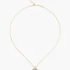 Labradorite Evil Eye and Sliced Diamond Charm Necklace