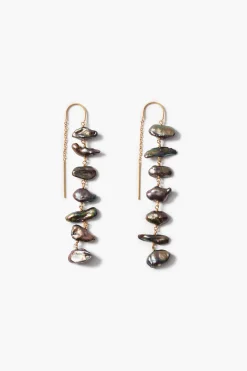 Ladder Earrings Peacock Pearl