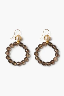 Lark Hoop Earrings Smoky Quartz