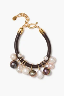 Lea Leather Bracelet Pearl
