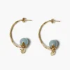 Lotus Hoop Earrings Aquamarine