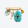 Magnolia Brooch Turquoise