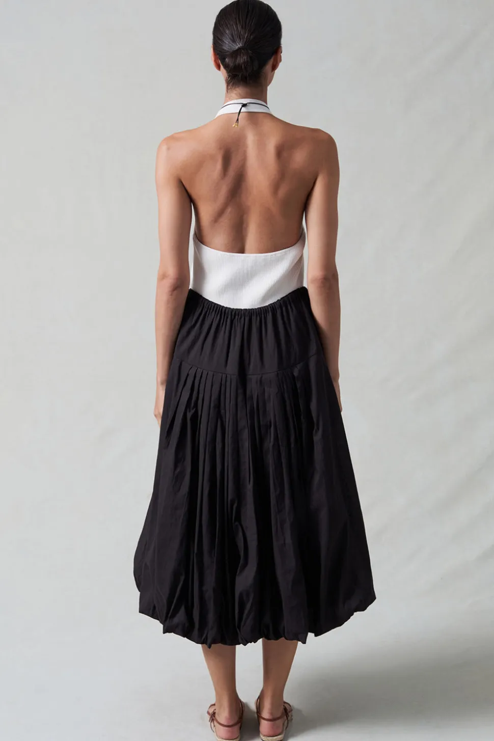 Million Pleats Bubble Skirt Black