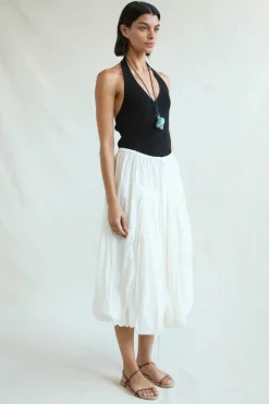 Million Pleats Bubble Skirt Natural