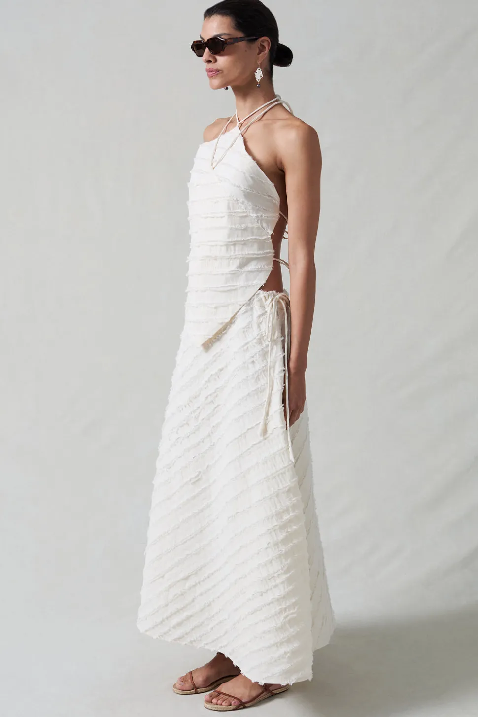 Million Strip Circle Skirt Natural