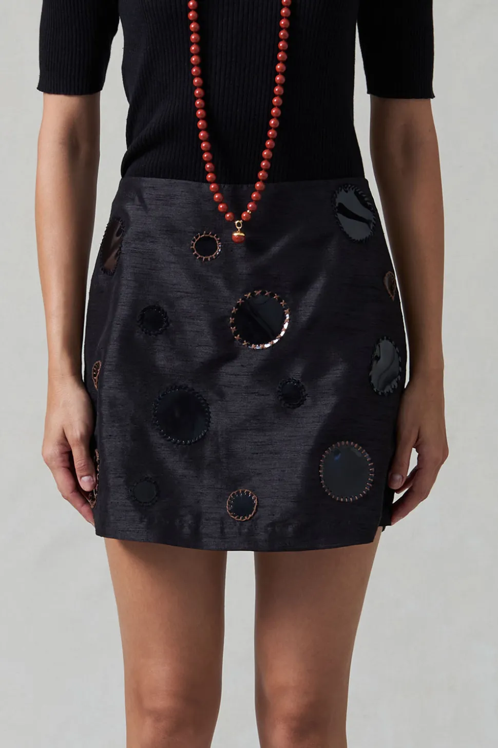 Mirror Mini Skirt Black