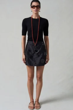 Mirror Mini Skirt Black
