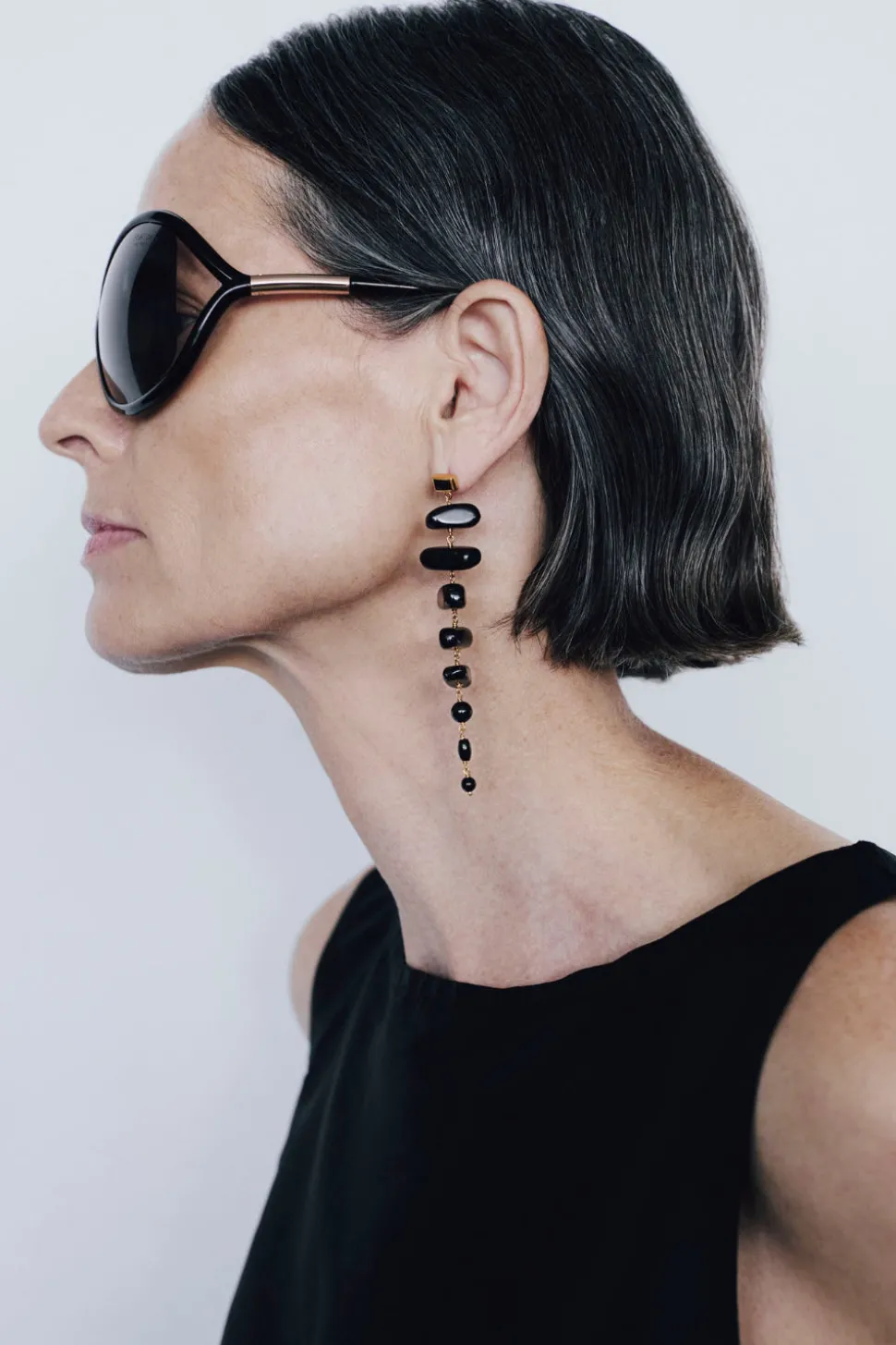Mizumi Earrings Black Obsidian