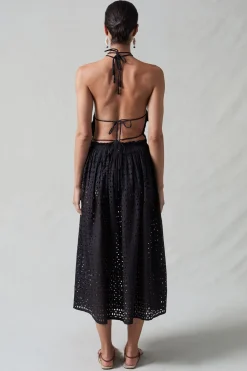 Napkin Dupioni Halter Top Black