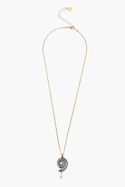Nautilus Pendant Necklace Black MOP