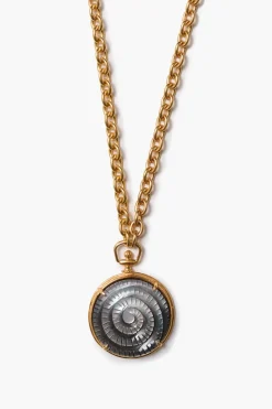 Nautilus Pocket Watch Necklace Black MOP