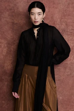 Nicola Scarf Blouse Black