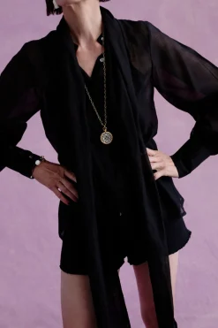 Nicola Scarf Blouse Black