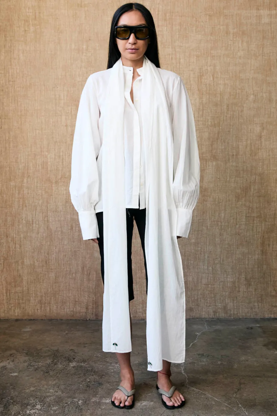 Nicola Scarf Blouse Natural