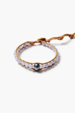 Nile Single Wrap Bracelet Blue Lace Agate