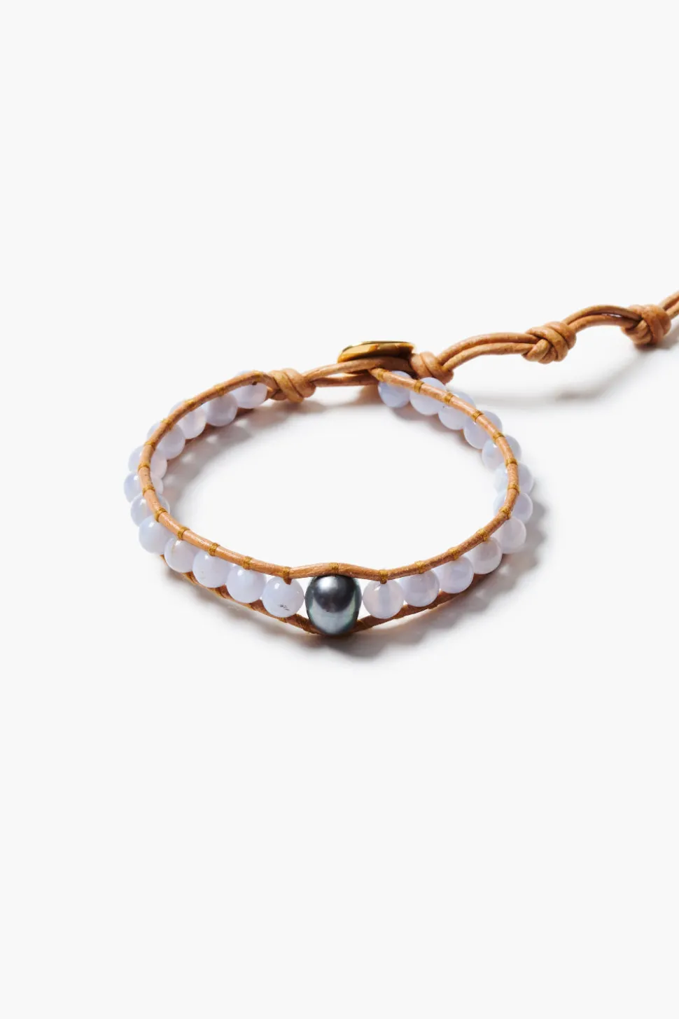 Nile Single Wrap Bracelet Blue Lace Agate