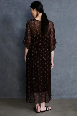 Olivia Silk Chiffon Dress Chocolate