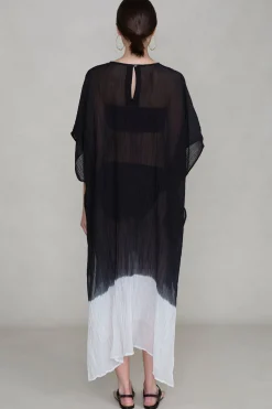 Ombre Crinkle Caftan Black