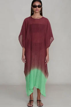 Ombre Crinkle Caftan Mahogany