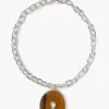 Padlock Necklace Brown Horn