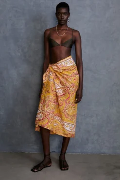 Paisley Printed Sarong Marigold