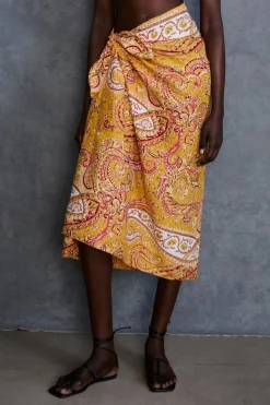 Paisley Printed Sarong Marigold