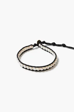 Paracord Wrap Anklet White Pearl