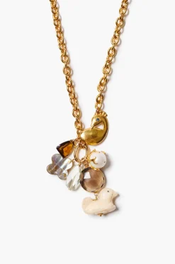 Peacock Charm Necklace Multi
